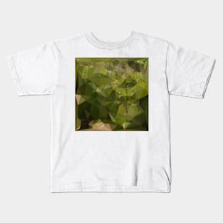 Olive Green Abstract Low Polygon Background Kids T-Shirt